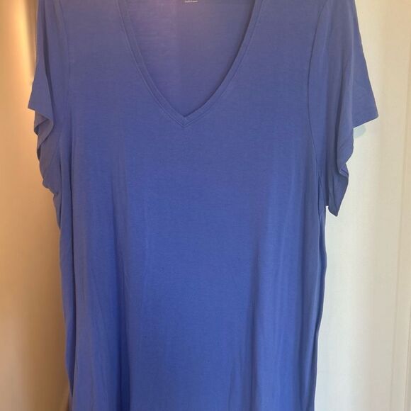 HUE Blue Relaxed Fit Short Sleeve T-Shirt, V-neck, Size XXL Plus Size - Picture 1 of 5